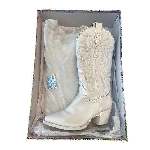 Jeffrey Campbell Cowboy Dagget Western Boots Leather Festival Party Boho Sz 7 - Picture 12 of 15